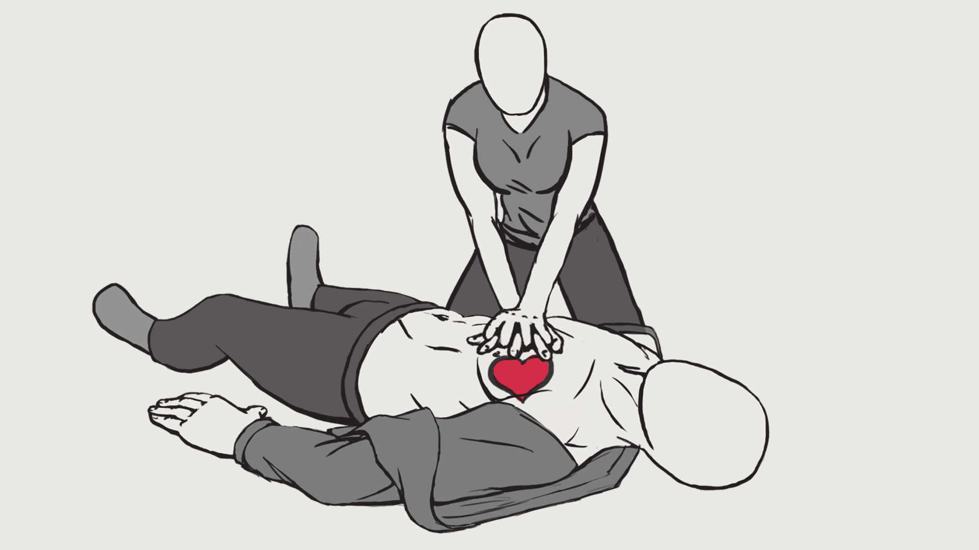 Illustration of a person giving CPR